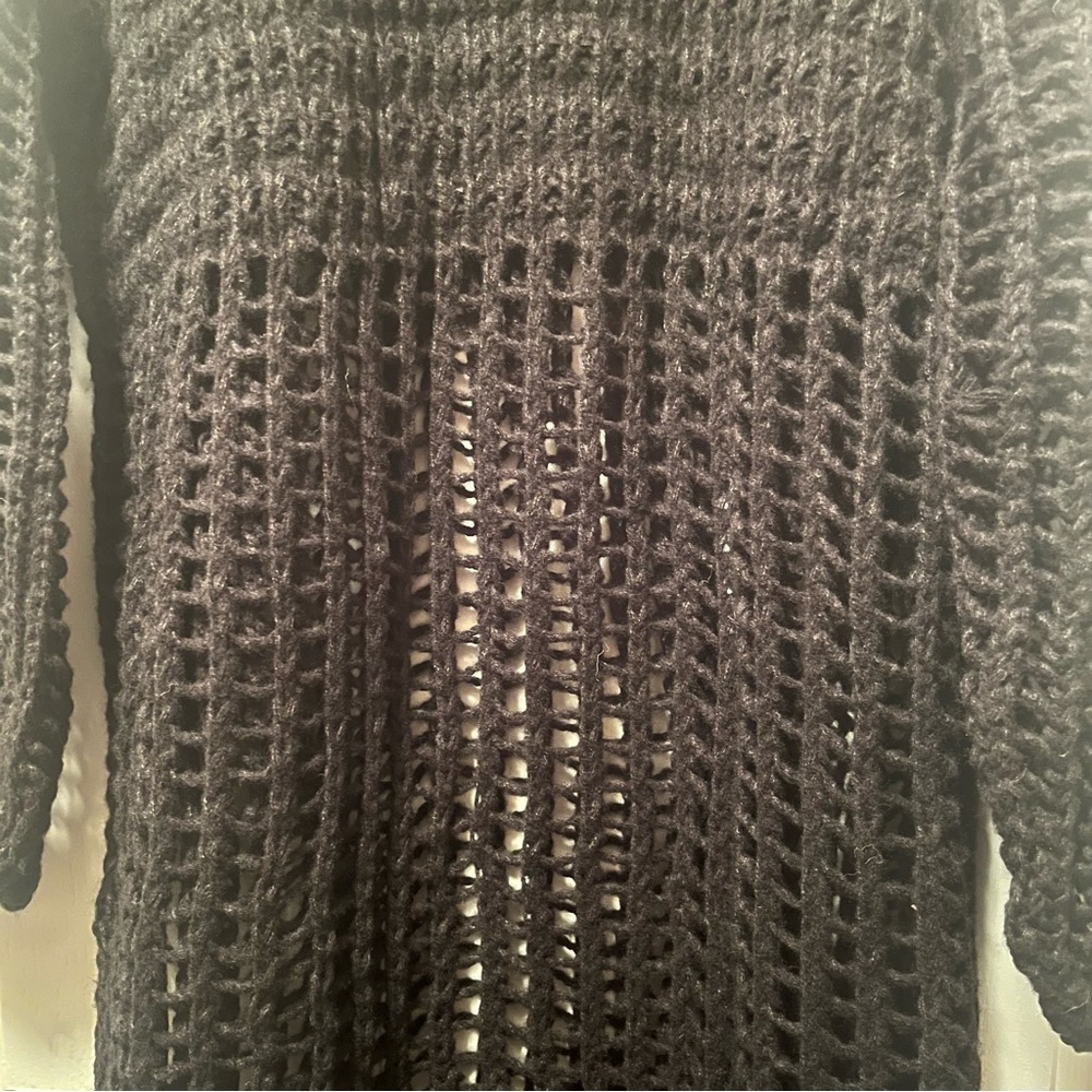 Open Knit Hollow Long Sweater Dress - Picture 6 of 11